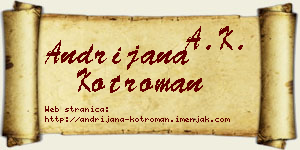 Andrijana Kotroman vizit kartica